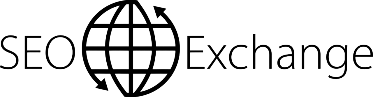 Brand logo featuring a globe icon overlapping the word 'Exchange'